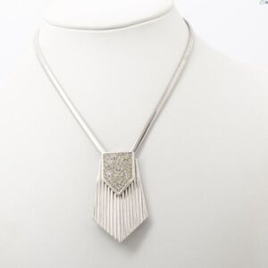 Uber Rare! Dior Vintage Silver Rhinestone Pendant Brooch Necklace ✨